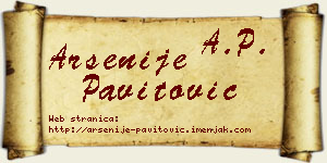 Arsenije Pavitović vizit kartica